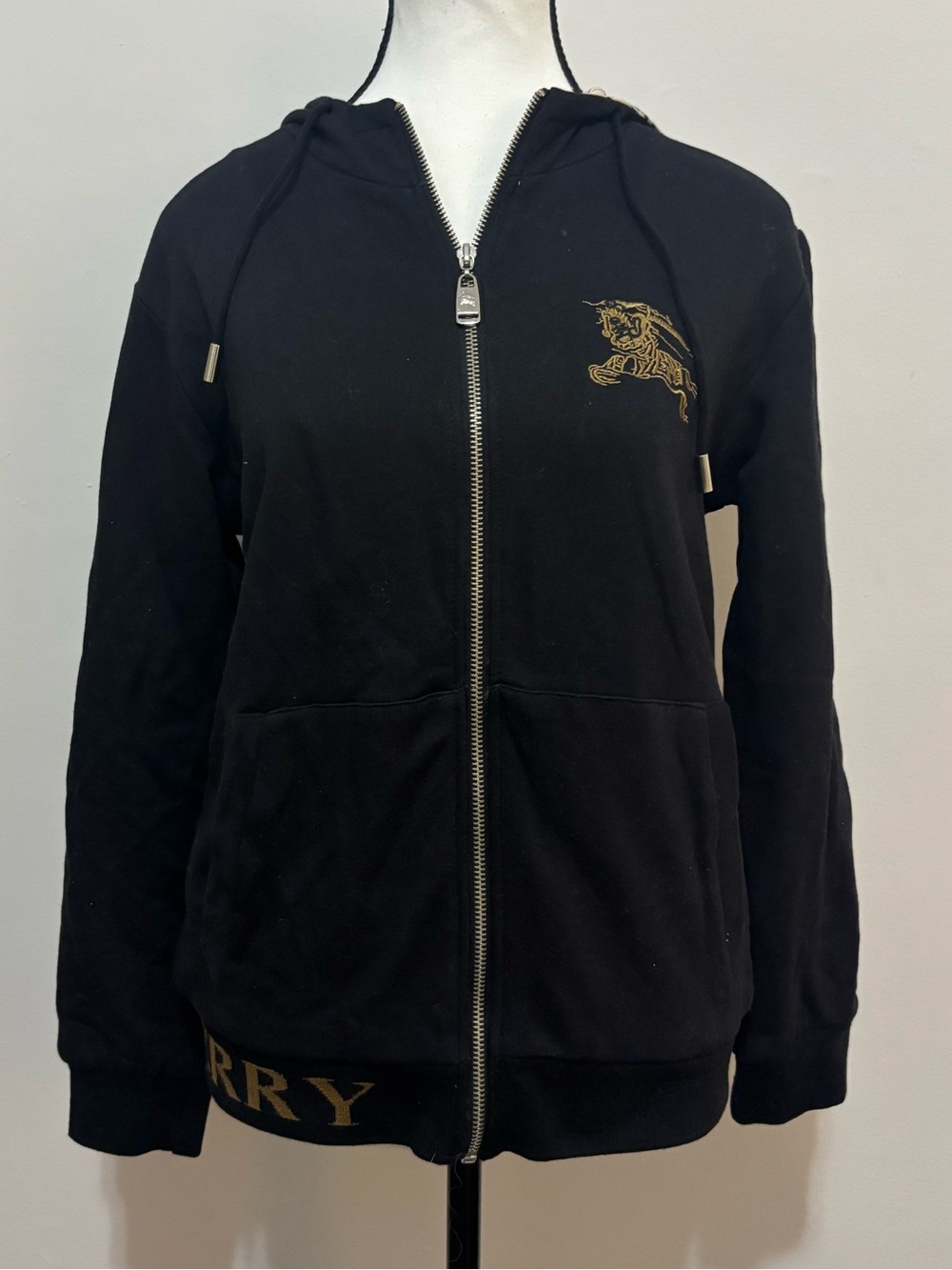 burberry black zip up